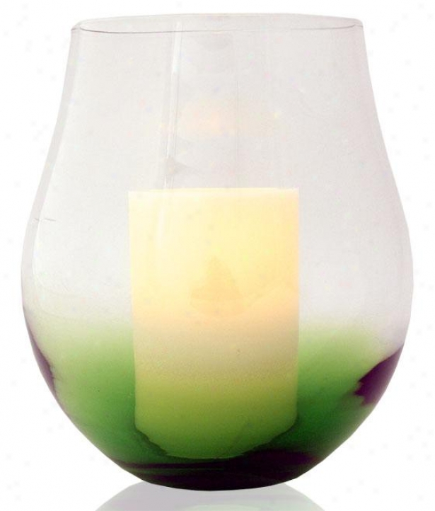 "bordeaux Flameless Hur5icane Candle - 11h X 9w X 9""d, Green"