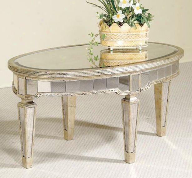 "borghese Mirrored Coffee Table - 18""hx36""wx22""d, Mirrored"