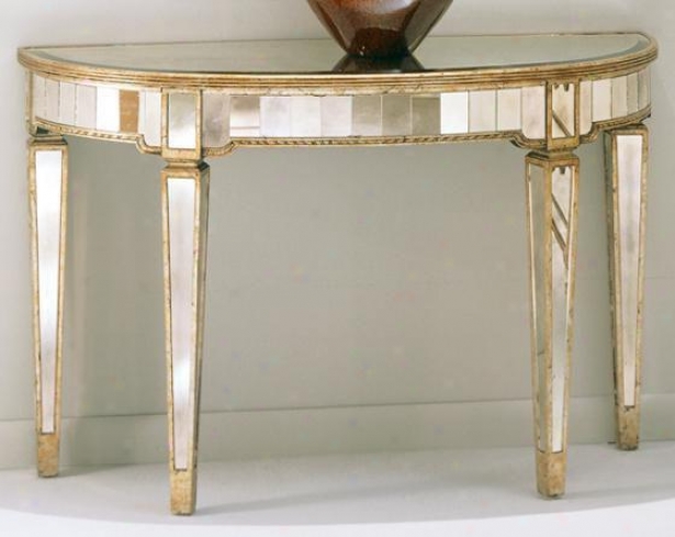 "borghese Mirrored Couch Bracket Table - 30""hx46""wx18""d, Mirrored"