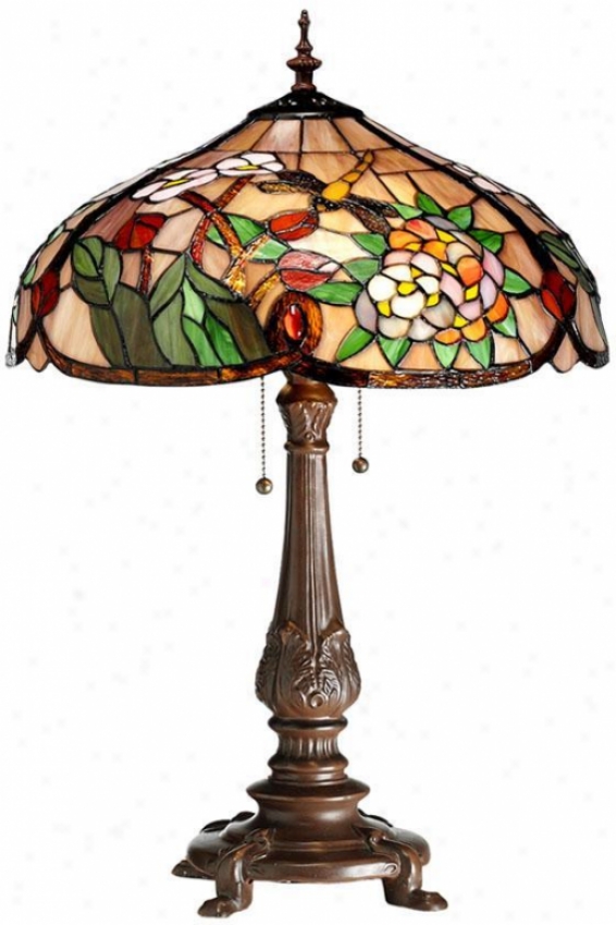 Bouquet Tiffany-styl3 Table Lamp - Table Lamp, Red