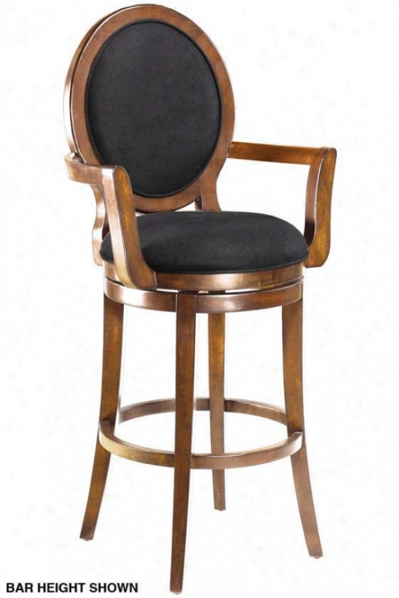 Briarwood Round-back Swivel Counter Stool - Black Microfbr, Tan