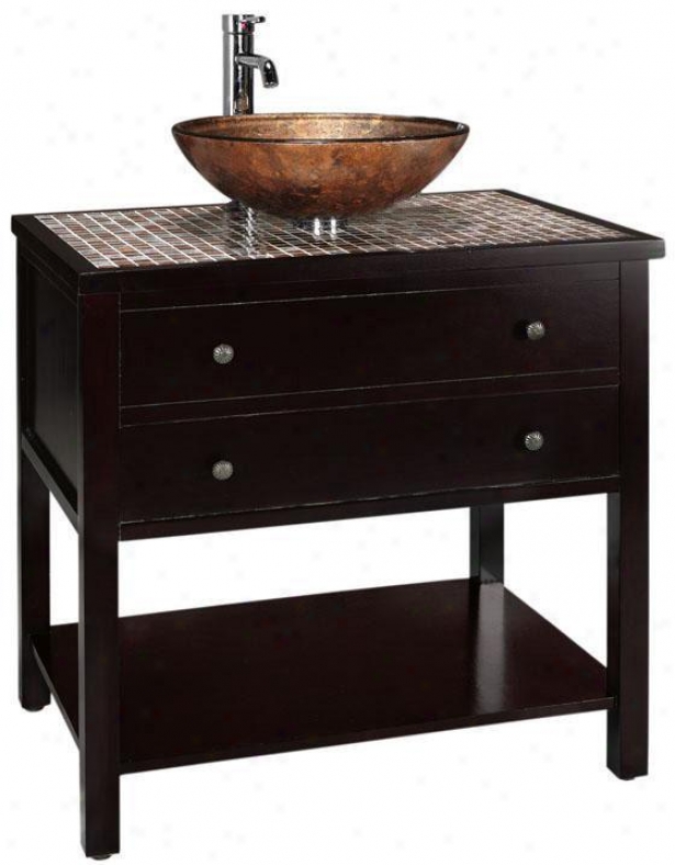 Briscoe Bathroom Vanity - Gls Top/cpr Bsn, Coffee Brown