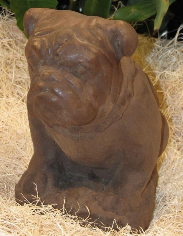 Bulldog Statue - 9hx5wx6d, Brown Wood