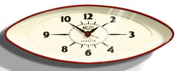 "bullitt Wall Clock - 6.5h X 17.5x3""d, Red"