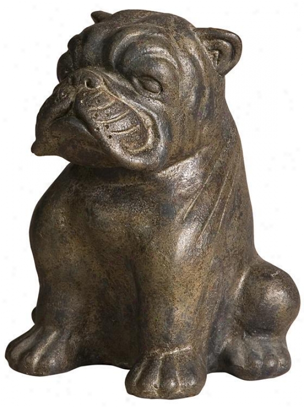 "butch The Bulldog - 12""hx10.5""w, Aged Mahogany"