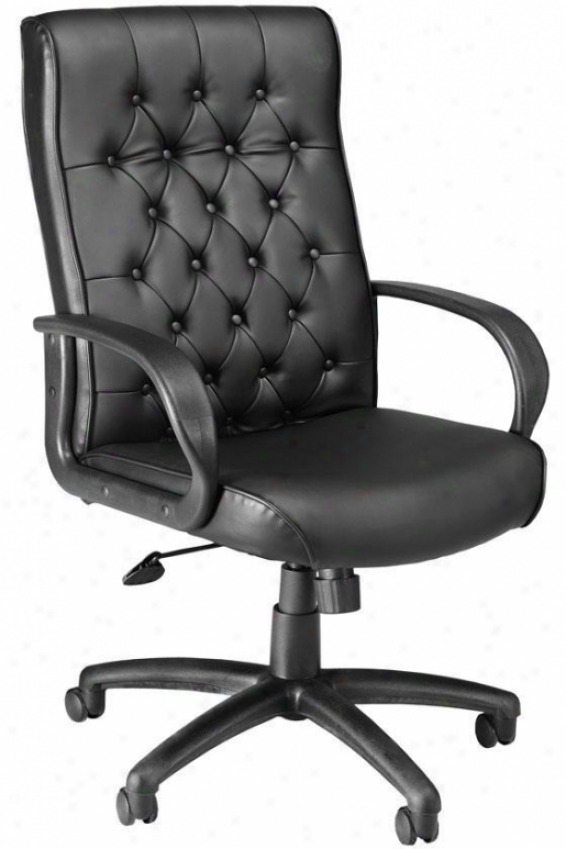 Button-tufted Executive Chair - High-back, Black