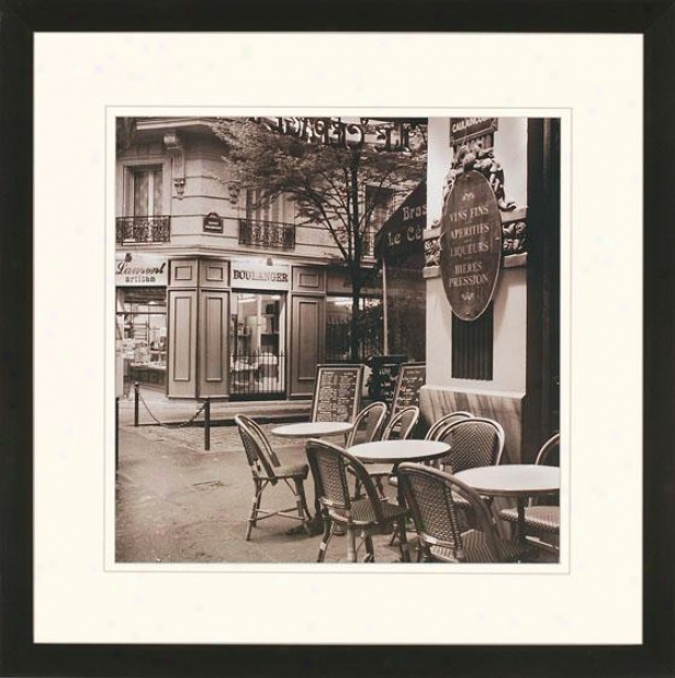 "cafe Montmartr3 Wall Art - 35""squarex2""d, Black And White"