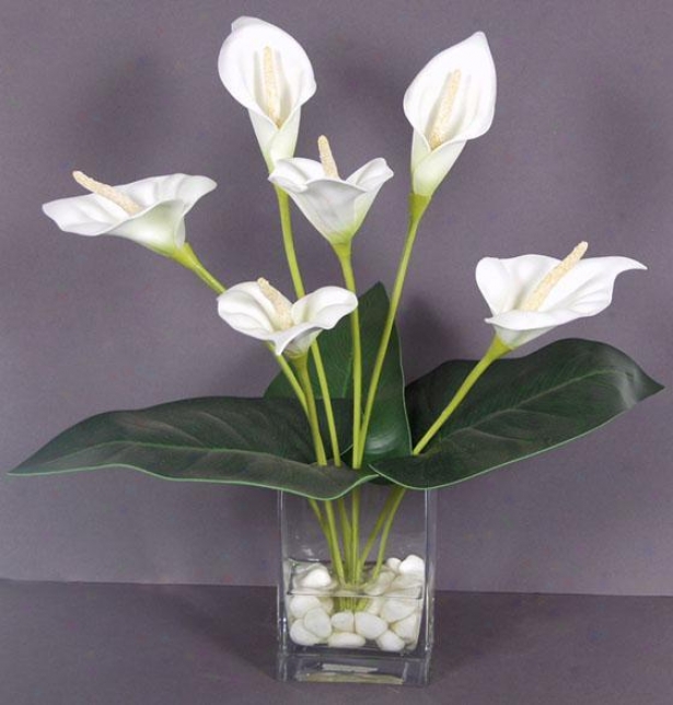 "calla Lily Floral Arrangement - 17""hx12""d, Green"