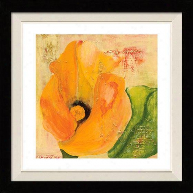 "calla Lil yIn Orange Framed Wall Art - 30""hx30""w, Float3d Black"