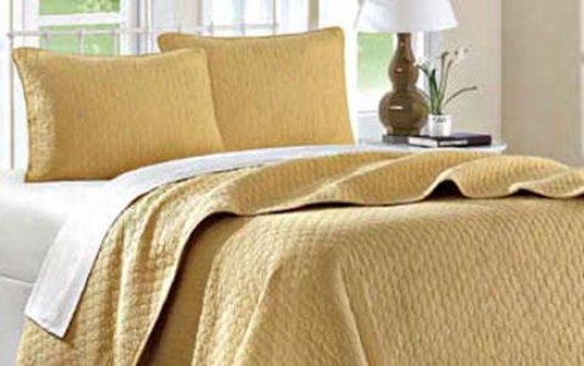 Calypso Ii Coverlet Set - Doubled 2pc Set, Gold