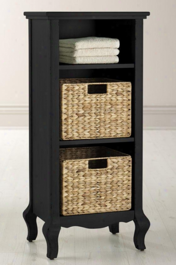 "camille Storage With Baskets - 36""hx16""w,, Black"