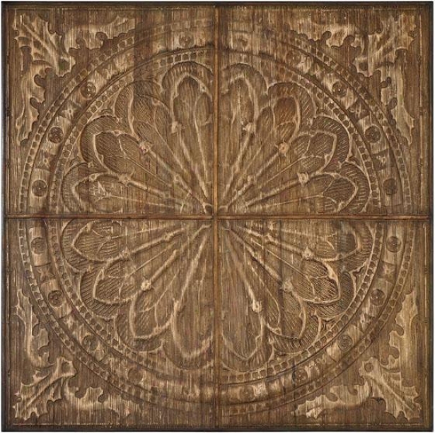 "camillus Wall Practical knowledge - 44.25"" Sqiare, Antiqued Wood"