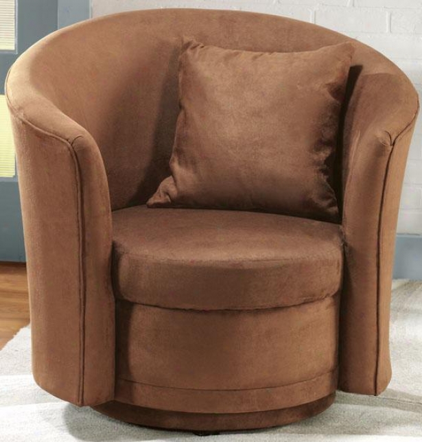 Cancun Swivel Accent Chair - 1 Pillow, Brown