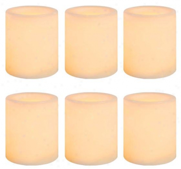 Candle Impressions Smooth Votive Led Candles - Six Pack, Ivory