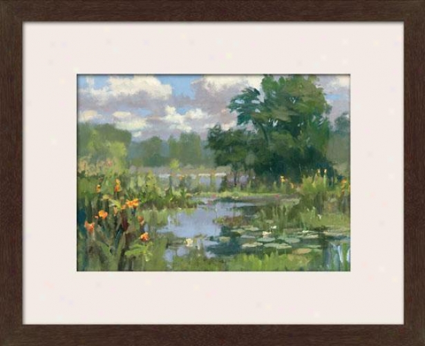 "canna Lillies Framed Wall Art - 27""hx31""w, Mttd Espresso"