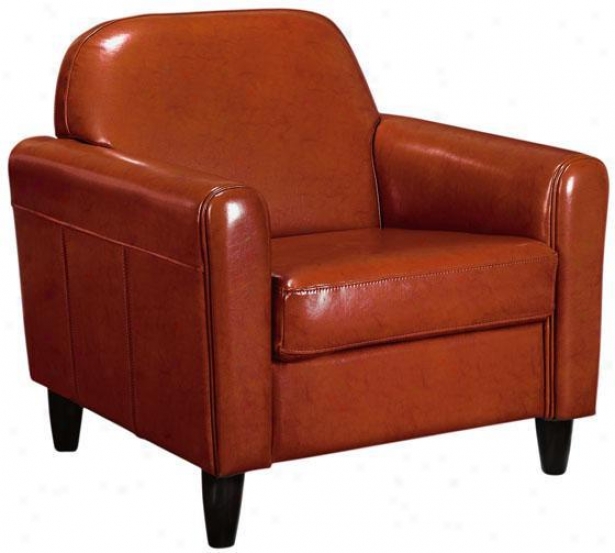 Canne sLeather Club Chair - Ensign, Orange