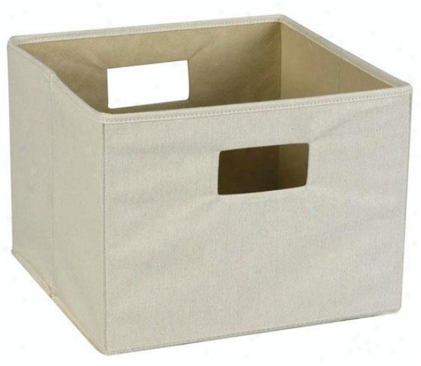 "canvas Handled Storage Bin - 10""hxl3""sq, Ivory"