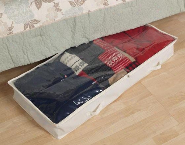 "canvas Underbed Storage Bag - 6""hx41""w, Ivory"