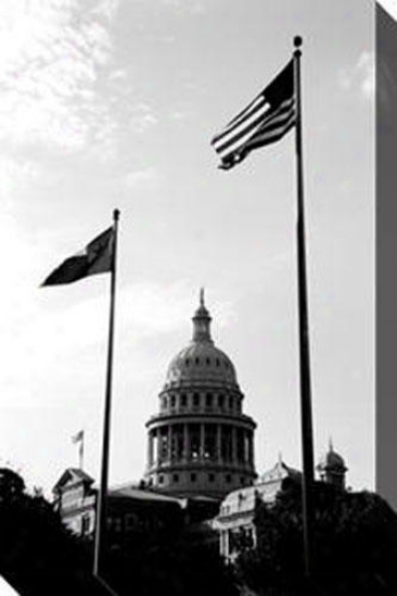 "capitol Flag Canvas Wall Art - 32""hx48""w, Black"