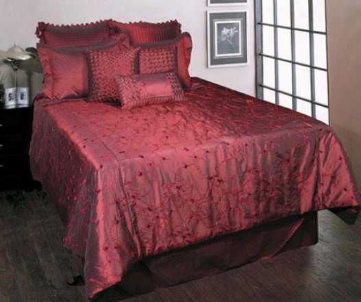 Capri Comforter Set - Queen, Burgundy