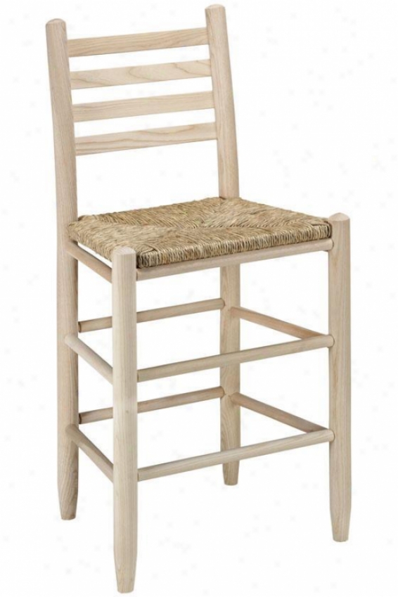 "carolina Ladder-back Reckoner Stool - 24""barstool, Brown Wood"