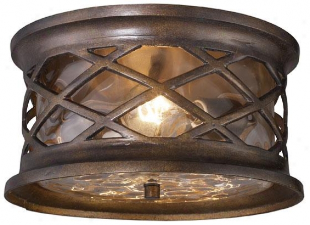 "carrington Manor Outdoor Flush Mount - 6""hx12""w, Hazelnut Bronze"