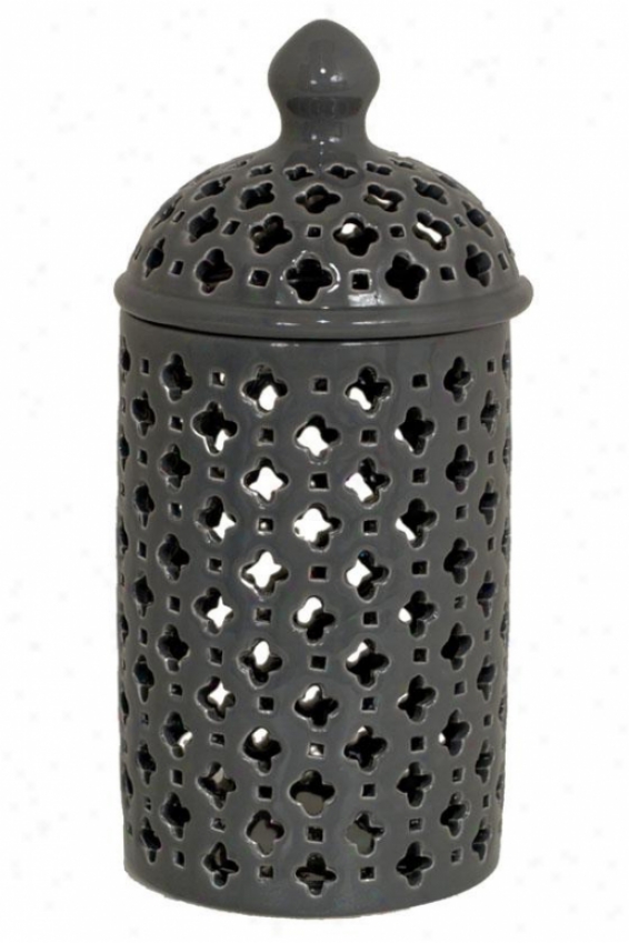 "carthage Pierced Lantern - 11""tall, Gray"