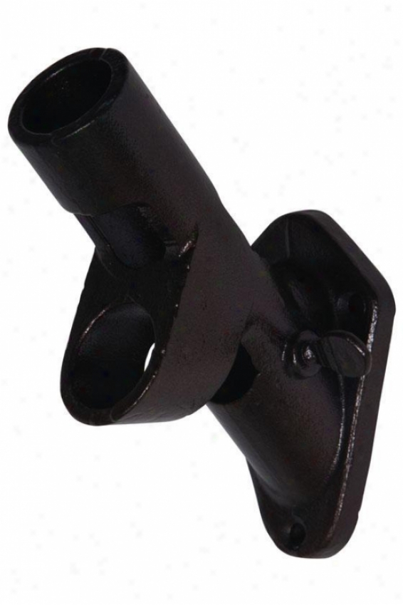 Cast Iron 2-position Flag Pole Bracket - 6.5x4.25, Black