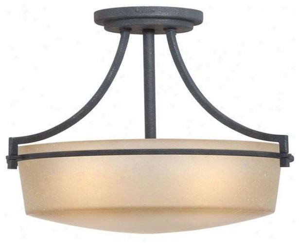 Catherine 3-light Semi-flush Mount - 3-light, Grey Ash