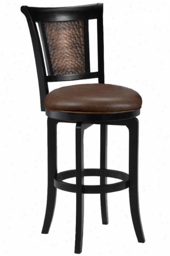 Cecily Swivel Reckoner Stool - Brown Vinyl, Dismal