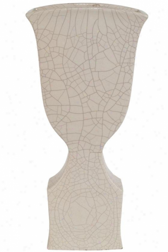 "ceramic Chalice Ivory Vase - 16.5""h, Ivory"