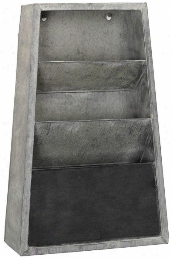 "chalk Metal Organizer - 19""hx12""w, Slate Grey"