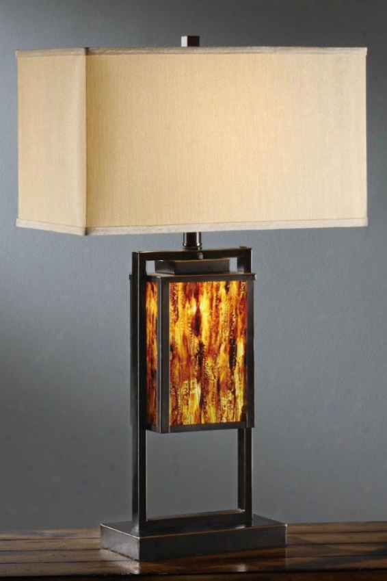 "charla Metal & Painted Glass Bronze Table Lamp - 29""h, Bronze"