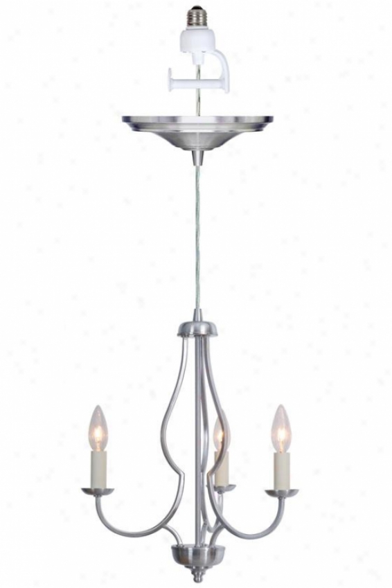 "charlotte Small Instant Chandelier Light Conversion Kit - 17""hx20""d, Silver Nickel"