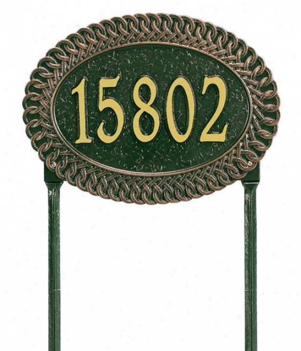 Chartwell Standard Lawn Address Plaque - Standard, Green