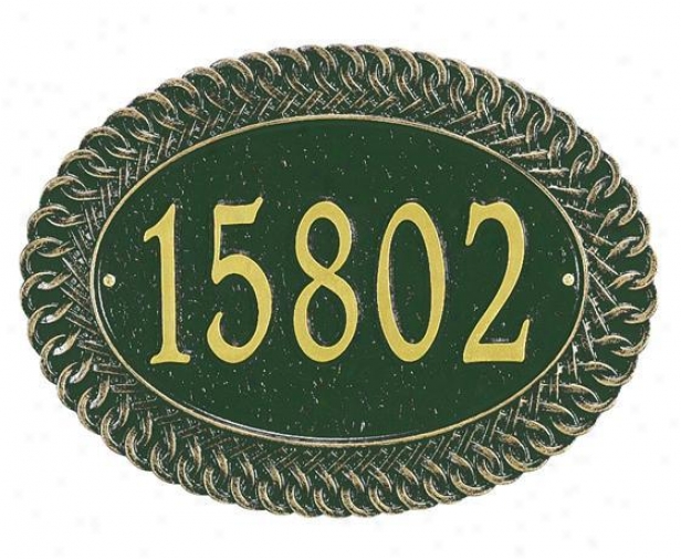 Chartwell Standard Wall Address Plaque - Standard, Green