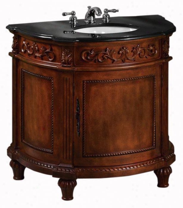 Chelsea Wide Bathroom Vanity With Black Granite Top - Black Granite, Red