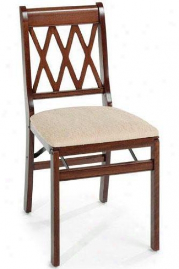 Cherry Lattice Folding Chair - Set Of 2 - Cherry, Tan