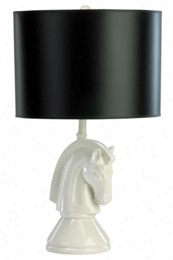 "chess Knight Table Lamp - 27""h, Gloss White Glz"