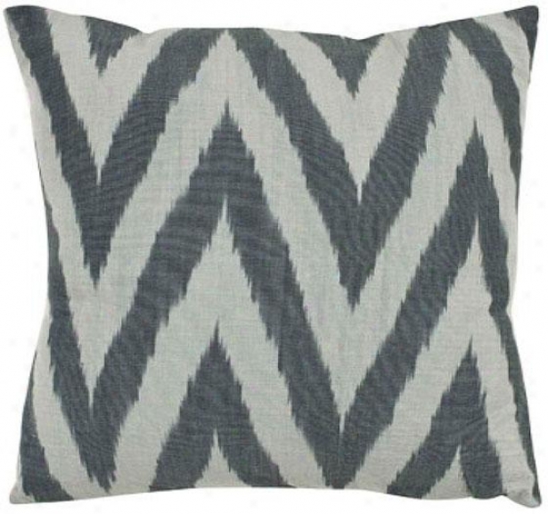 Chevron Pillow - 18hx18wx6d, Silver