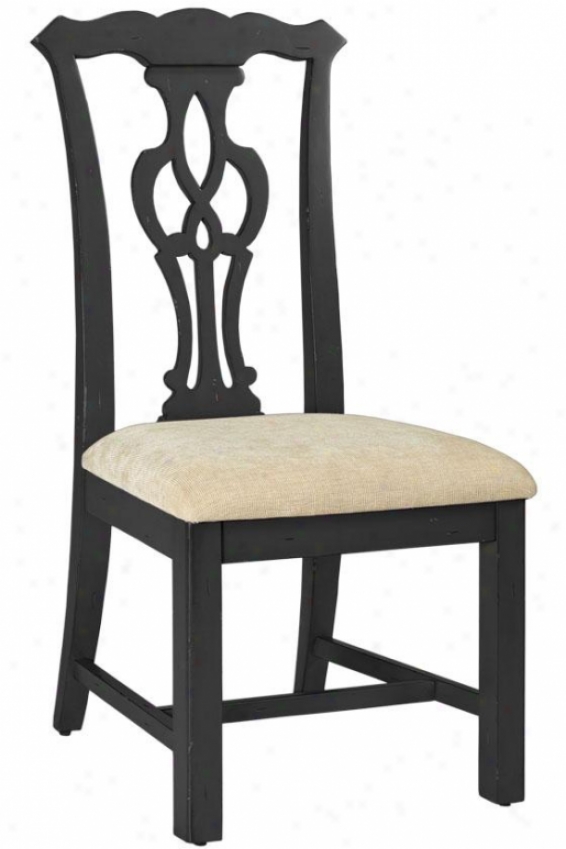 "chippendale-stgle Side Chair - 42""h, Black"