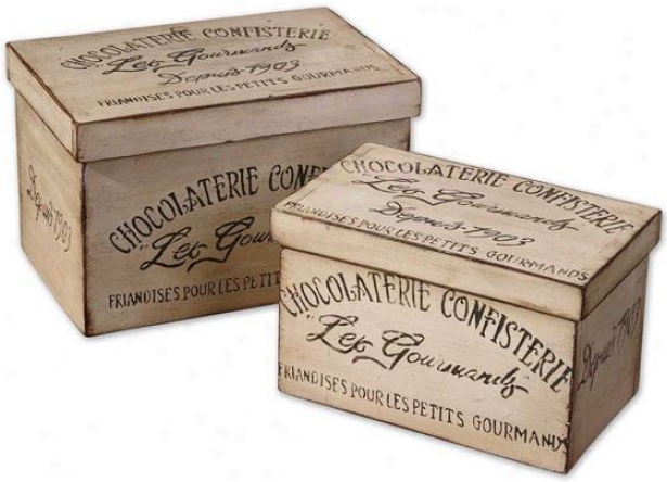 Chocolaterie Boxes - Set Of 2 - Set Of 2, Ivory
