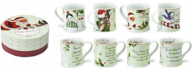 "christmas Muts - Set Of 4 - 4""hx2""w, Holiday"