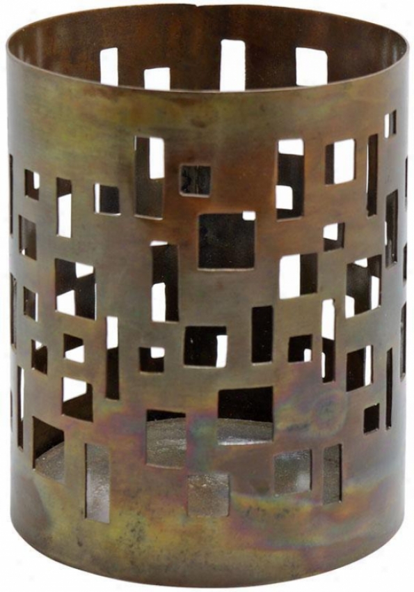 "cityscape Candleholder - 4.5""h, Bronze"