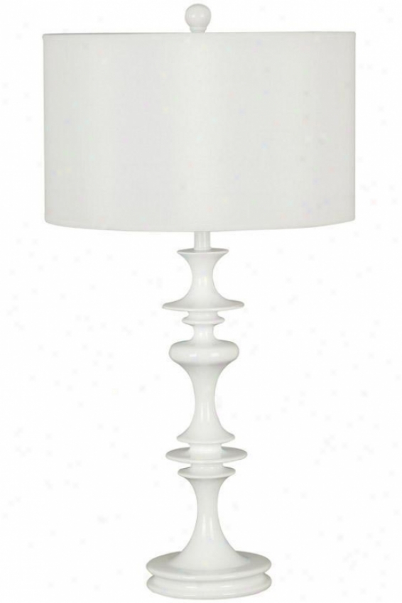 Claiborne Table Lamp - White Drum, White