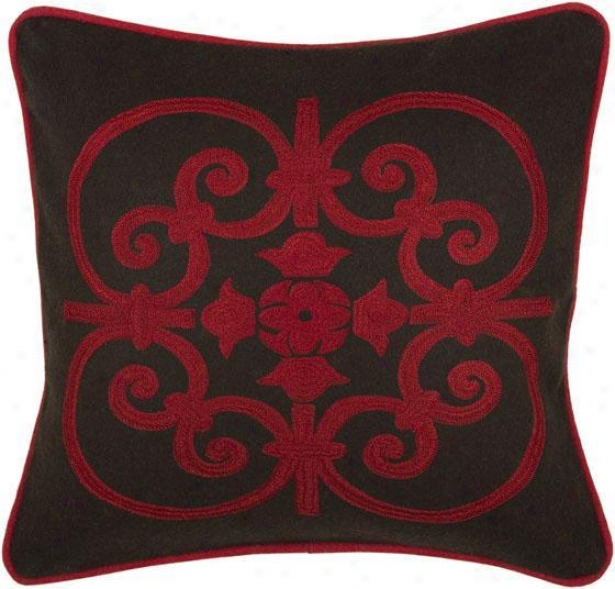 "claire Pillow - 18""x18"", Red"