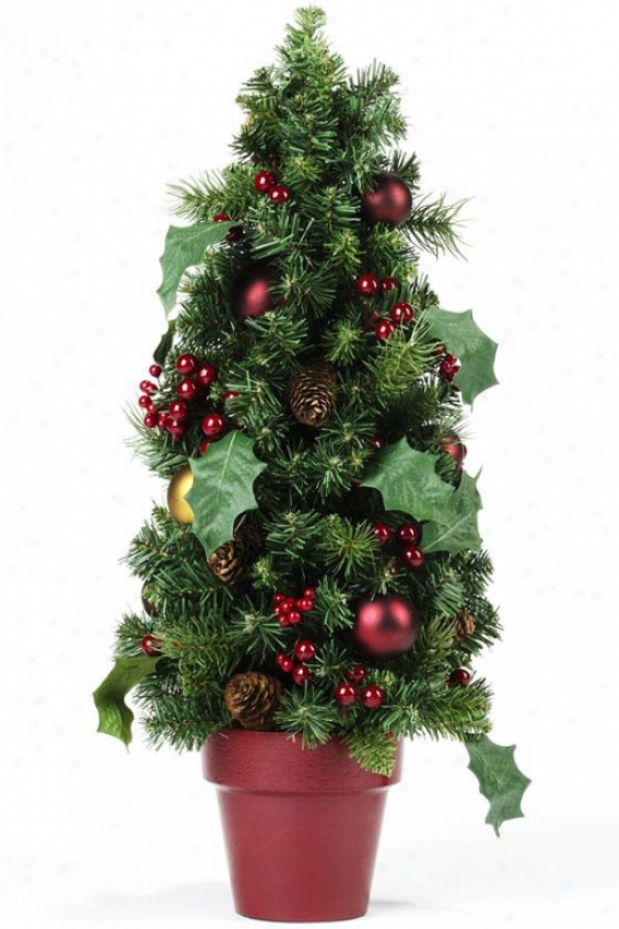 "classic Christmas 24""h Topiary - 24hx11wx11d, Green"