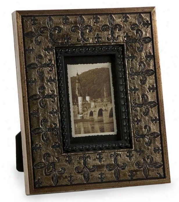 "classic Fleur De Lis Framee - 11.25""hx9.25""w, Brown"