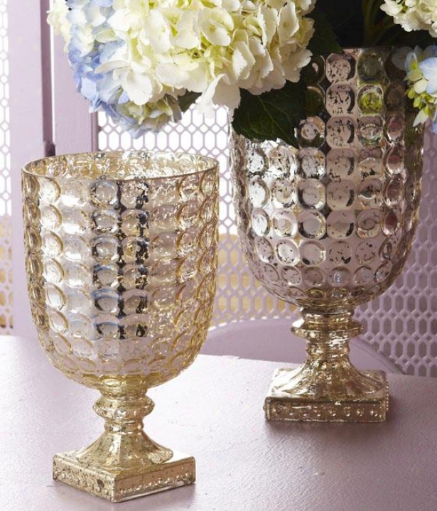 Classique Goblet Candleholder - Set Of 2 - Set Of Two, Antiqued Gold