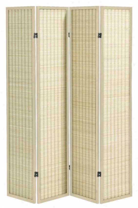 Clayton 4-panel Bamboo oRom Divider - Four-panel, Ivory